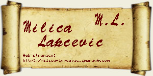 Milica Lapčević vizit kartica